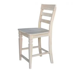 International Concepts Java Counter Height Stool, 24" Seat Height, Unfinished -Kitchen & Dining Furniture Sales Store Whitewood20Industries20Inc Sxx192xx4