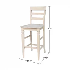 International Concepts Java Bar Height Stool, 30" Seat Height, Unfinished -Kitchen & Dining Furniture Sales Store Whitewood20Industries20Inc Sxx193xx2