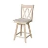 International Concepts Double "X" Back Counter Height Stool, Swivel 24" Seat Height, Unfinished -Kitchen & Dining Furniture Sales Store Whitewood20Industries20Inc Sxx202SW