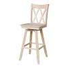 International Concepts Double "X" Back Bar Height Stool, Swivel 30" Seat Height, Unfinished -Kitchen & Dining Furniture Sales Store Whitewood20Industries20Inc Sxx203SW