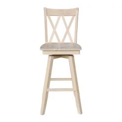 International Concepts Double "X" Back Bar Height Stool, Swivel 30" Seat Height, Unfinished -Kitchen & Dining Furniture Sales Store Whitewood20Industries20Inc Sxx203SWxx3