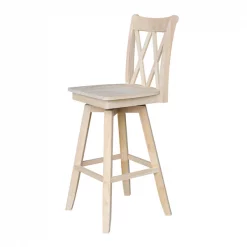 International Concepts Double "X" Back Bar Height Stool, Swivel 30" Seat Height, Unfinished -Kitchen & Dining Furniture Sales Store Whitewood20Industries20Inc Sxx203SWxx7