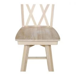 International Concepts Double "X" Back Bar Height Stool, Swivel 30" Seat Height, Unfinished -Kitchen & Dining Furniture Sales Store Whitewood20Industries20Inc Sxx203SWxx9