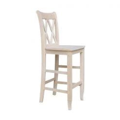 International Concepts Double X-Back Bar Height Stool, 30" Seat Height, Unfinished -Kitchen & Dining Furniture Sales Store Whitewood20Industries20Inc Sxx203xxSIDExx66289d