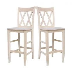 International Concepts Double X-Back Bar Height Stool, 30" Seat Height, Unfinished -Kitchen & Dining Furniture Sales Store Whitewood20Industries20Inc Sxx203xxTWOxxINxxONExx25e5bc