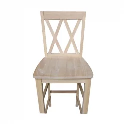 International Concepts Double X-Back Bar Height Stool, 30" Seat Height, Unfinished -Kitchen & Dining Furniture Sales Store Whitewood20Industries20Inc Sxx203xxWOODGRAINxx182719