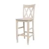 International Concepts Double X-Back Bar Height Stool, 30" Seat Height, Unfinished -Kitchen & Dining Furniture Sales Store Whitewood20Industries20Inc Sxx203xxbf2c1c