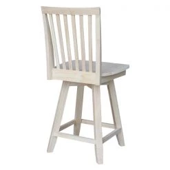 International Concepts Mission Counter Height Stool, with Swivel, 24" Seat Height, Unfinished -Kitchen & Dining Furniture Sales Store Whitewood20Industries20Inc Sxx262SWxx1