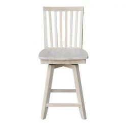 International Concepts Mission Counter Height Stool, with Swivel, 24" Seat Height, Unfinished -Kitchen & Dining Furniture Sales Store Whitewood20Industries20Inc Sxx262SWxx4