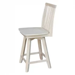 International Concepts Mission Counter Height Stool, with Swivel, 24" Seat Height, Unfinished -Kitchen & Dining Furniture Sales Store Whitewood20Industries20Inc Sxx262SWxx6