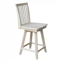 International Concepts Mission Counter Height Stool, with Swivel, 24" Seat Height, Unfinished -Kitchen & Dining Furniture Sales Store Whitewood20Industries20Inc Sxx262SWxx7