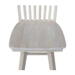 International Concepts Mission Counter Height Stool, with Swivel, 24" Seat Height, Unfinished -Kitchen & Dining Furniture Sales Store Whitewood20Industries20Inc Sxx262SWxx9