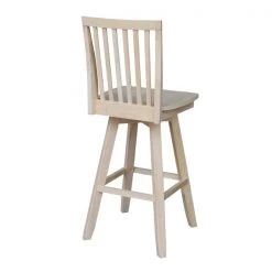 International Concepts Mission Bar Height Stool, with Swivel, 30" Seat Height, Unfinished -Kitchen & Dining Furniture Sales Store Whitewood20Industries20Inc Sxx263SWxx1