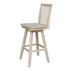 International Concepts Mission Bar Height Stool, with Swivel, 30" Seat Height, Unfinished -Kitchen & Dining Furniture Sales Store Whitewood20Industries20Inc Sxx263SWxx5