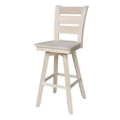 International Concepts Tuscany Bar Height Stool, with Swivel, 30" Seat Height, Unfinished