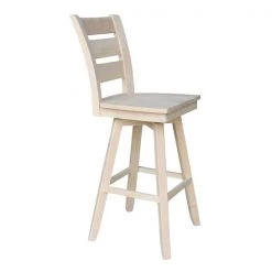 International Concepts Tuscany Bar Height Stool, with Swivel, 30" Seat Height, Unfinished -Kitchen & Dining Furniture Sales Store Whitewood20Industries20Inc Sxx293SWxx4