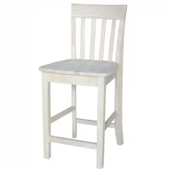 International Concepts Slatback Counter Height Stool, 24" Seat Height, Unfinished