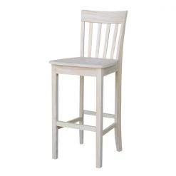 International Concepts Slatback Bar Height Stool, 30" Seat Height, Unfinished