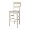 International Concepts Roma Bar Height Stool, 30" Seat Height, Unfinished -Kitchen & Dining Furniture Sales Store Whitewood20Industries20Inc Sxx3103