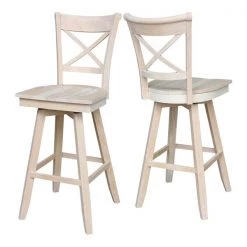 International Concepts Charlotte Bar Height stool - 30 in. Seat Height -Kitchen & Dining Furniture Sales Store Whitewood20Industries20Inc Sxx313SWxx20FRONTxx20ANDxx20BACK