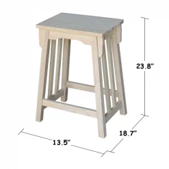 International Concepts Mission Counter Height Stool, 24" Seat Height, Unfinished -Kitchen & Dining Furniture Sales Store Whitewood20Industries20Inc Sxx324xx1