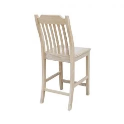 International Concepts Mission Counter Height Stool, 24" Seat Height, Unfinished -Kitchen & Dining Furniture Sales Store Whitewood20Industries20Inc Sxx342xx1