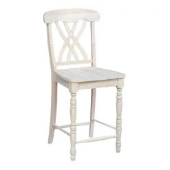 International Concepts Lattice Counter Height Stool, 24" Seat Height, Unfinished -Kitchen & Dining Furniture Sales Store Whitewood20Industries20Inc Sxx3902xx1