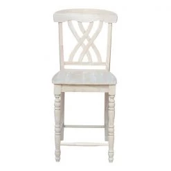 International Concepts Lattice Counter Height Stool, 24" Seat Height, Unfinished -Kitchen & Dining Furniture Sales Store Whitewood20Industries20Inc Sxx3902xx4