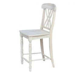 International Concepts Lattice Counter Height Stool, 24" Seat Height, Unfinished -Kitchen & Dining Furniture Sales Store Whitewood20Industries20Inc Sxx3902xx7