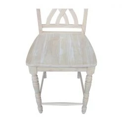International Concepts Lattice Counter Height Stool, 24" Seat Height, Unfinished -Kitchen & Dining Furniture Sales Store Whitewood20Industries20Inc Sxx3902xx9