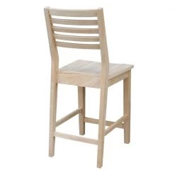 International Concepts Aspen Counter Height Slat Stool, 24" Seat Height, Unfinished -Kitchen & Dining Furniture Sales Store Whitewood20Industries20Inc Sxx42xx1