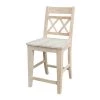 International Concepts Counter Height Double X-Back Stool, 24" Seat Height, Unfinished -Kitchen & Dining Furniture Sales Store Whitewood20Industries20Inc Sxx472