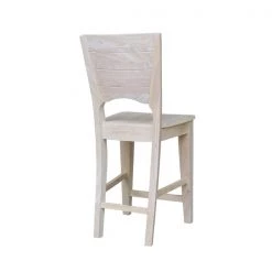 International Concepts Solid Back Counter Height Stool, 24" Seat Height, Unfinished -Kitchen & Dining Furniture Sales Store Whitewood20Industries20Inc Sxx482xx1