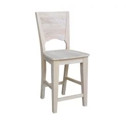 International Concepts Solid Back Counter Height Stool, 24" Seat Height, Unfinished -Kitchen & Dining Furniture Sales Store Whitewood20Industries20Inc Sxx482xx3