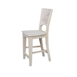 International Concepts Solid Back Counter Height Stool, 24" Seat Height, Unfinished -Kitchen & Dining Furniture Sales Store Whitewood20Industries20Inc Sxx482xx6