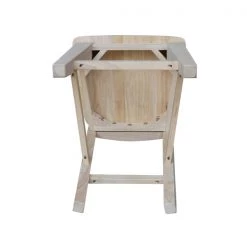 International Concepts Solid Back Counter Height Stool, 24" Seat Height, Unfinished -Kitchen & Dining Furniture Sales Store Whitewood20Industries20Inc Sxx482xx8