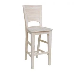 International Concepts Solid Back Bar Height Stool, 30" Seat Height, Unfinished -Kitchen & Dining Furniture Sales Store Whitewood20Industries20Inc Sxx483xx3