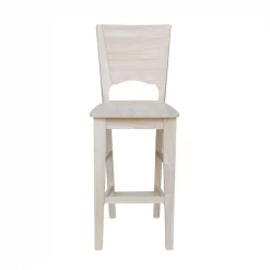 International Concepts Solid Back Bar Height Stool, 30" Seat Height, Unfinished -Kitchen & Dining Furniture Sales Store Whitewood20Industries20Inc Sxx483xx4
