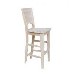 International Concepts Solid Back Bar Height Stool, 30" Seat Height, Unfinished -Kitchen & Dining Furniture Sales Store Whitewood20Industries20Inc Sxx483xx7
