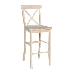 International Concepts X-Back Stool, 30" Seat Height, Unfinished -Kitchen & Dining Furniture Sales Store Whitewood20Industries20Inc Sxx6133xx3