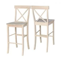 International Concepts X-Back Stool, 30" Seat Height, Unfinished -Kitchen & Dining Furniture Sales Store Whitewood20Industries20Inc Sxx6133xx4