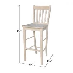 International Concepts Café Stool, 30" Seat Height, Unfinished -Kitchen & Dining Furniture Sales Store Whitewood20Industries20Inc Sxx6163xx2