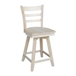 International Concepts Emily Counter Height Stool, 24" Seat Height, with Swivel, Unfinished -Kitchen & Dining Furniture Sales Store Whitewood20Industries20Inc Sxx6172SWxx3