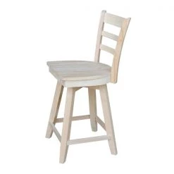 International Concepts Emily Counter Height Stool, 24" Seat Height, with Swivel, Unfinished -Kitchen & Dining Furniture Sales Store Whitewood20Industries20Inc Sxx6172SWxx6