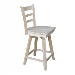 International Concepts Emily Counter Height Stool, 24" Seat Height, with Swivel, Unfinished -Kitchen & Dining Furniture Sales Store Whitewood20Industries20Inc Sxx6172SWxx7