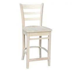 International Concepts Emily Counter Height Stool, 24" Seat Height, Unfinished -Kitchen & Dining Furniture Sales Store Whitewood20Industries20Inc Sxx6172xx2