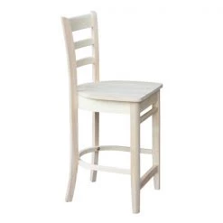 International Concepts Emily Counter Height Stool, 24" Seat Height, Unfinished -Kitchen & Dining Furniture Sales Store Whitewood20Industries20Inc Sxx6172xx5
