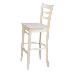 International Concepts Emily Bar Height Stool, 30" Seat Height, Unfinished -Kitchen & Dining Furniture Sales Store Whitewood20Industries20Inc Sxx6173xx3