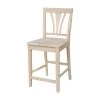 International Concepts Fanback Stool, 24"Seat Height, Unfinished -Kitchen & Dining Furniture Sales Store Whitewood20Industries20Inc Sxx9182