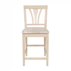 International Concepts Fanback Stool, 24"Seat Height, Unfinished -Kitchen & Dining Furniture Sales Store Whitewood20Industries20Inc Sxx9182xx3